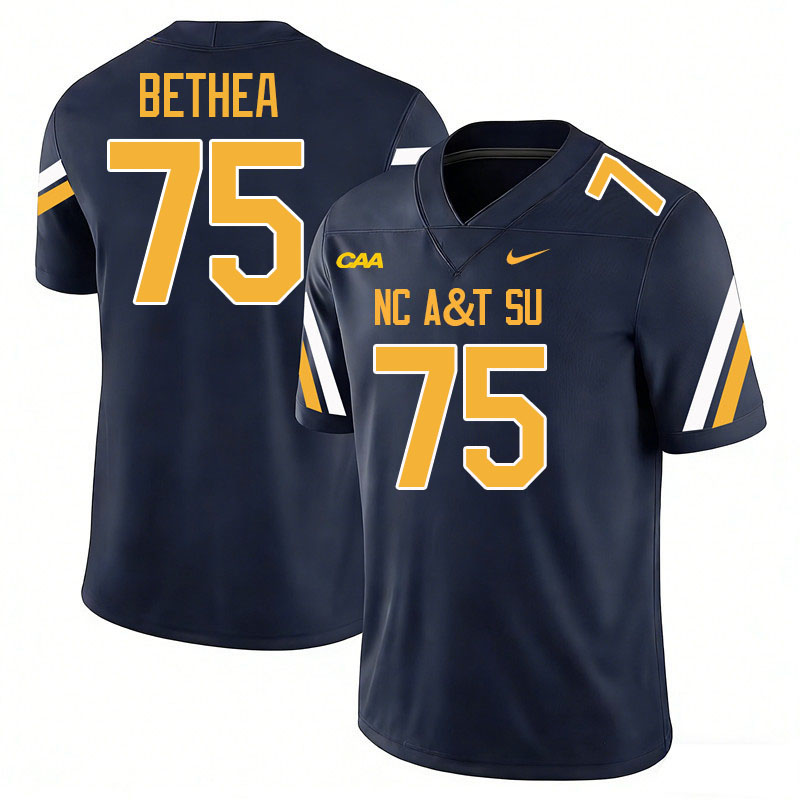 North Carolina A&T Aggies #75 Elvin Bethea College Football Jerseys,Uniforms-Navy